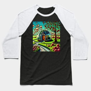 watercolor mushroom house land of fruits Baseball T-Shirt